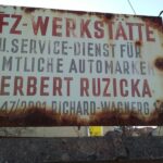 Altes Werkstättenschild