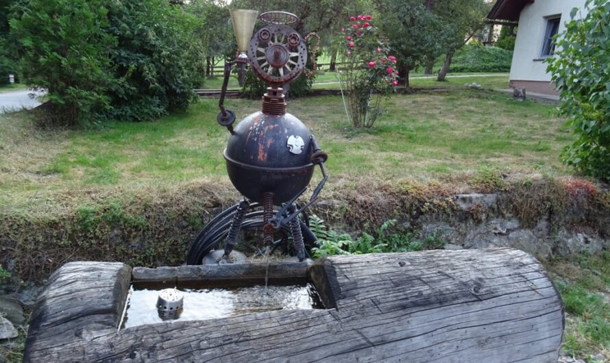 Roboter am Brunnen