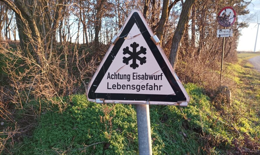 Achtung Eisabwurf