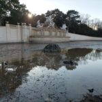 Neptunbrunnen im Winter