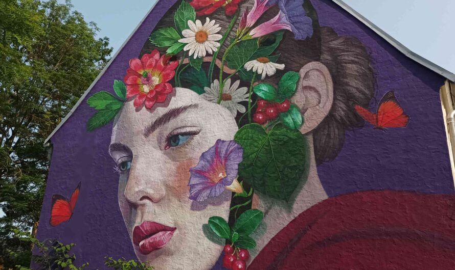 Blumen am Kopf